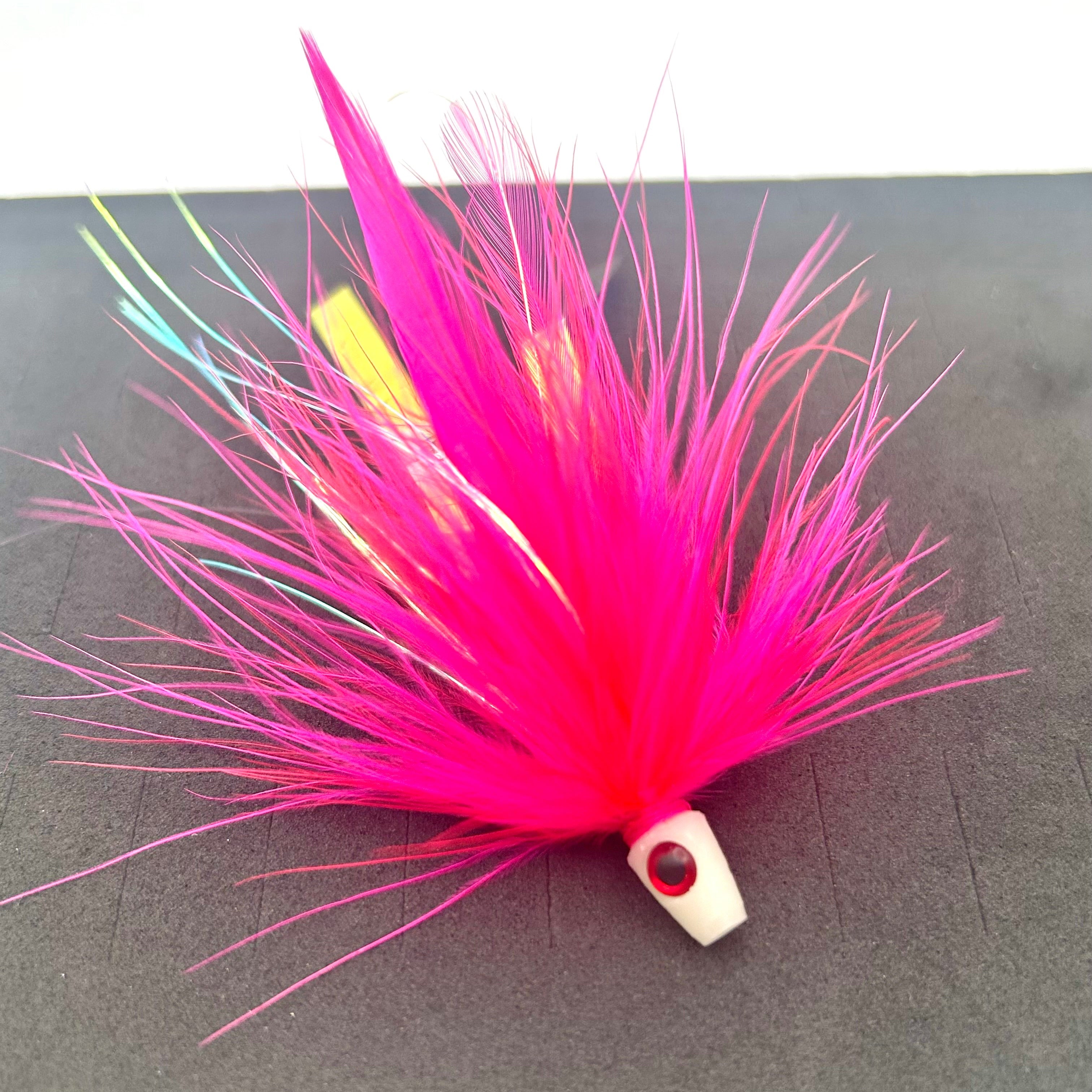 Pink/Sockeye Red Shrimpy Trolling Fly/Trailer Fly UV-Glow
