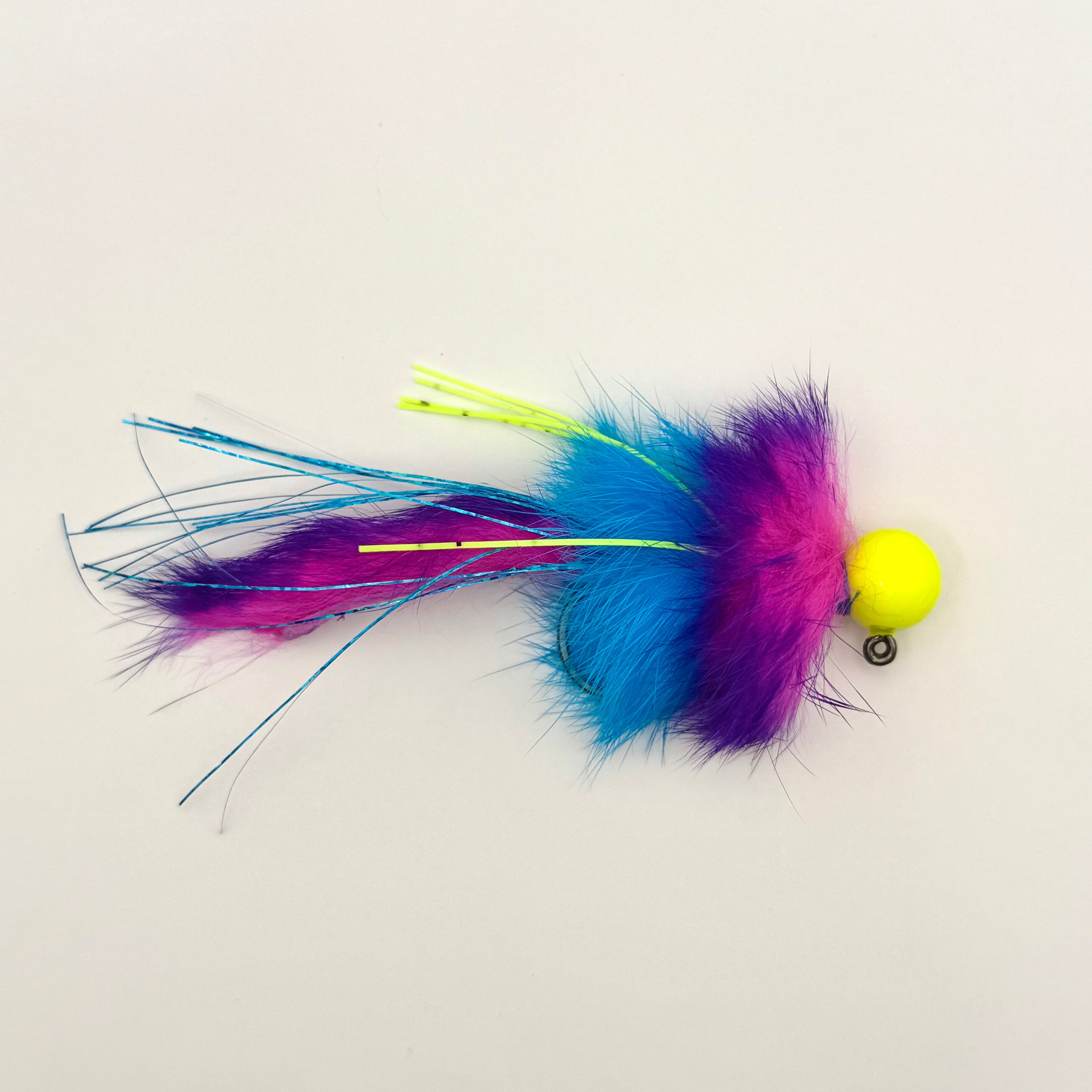 KB Twitching Jig - Pink, Purple, Blue with Chartreuse Head