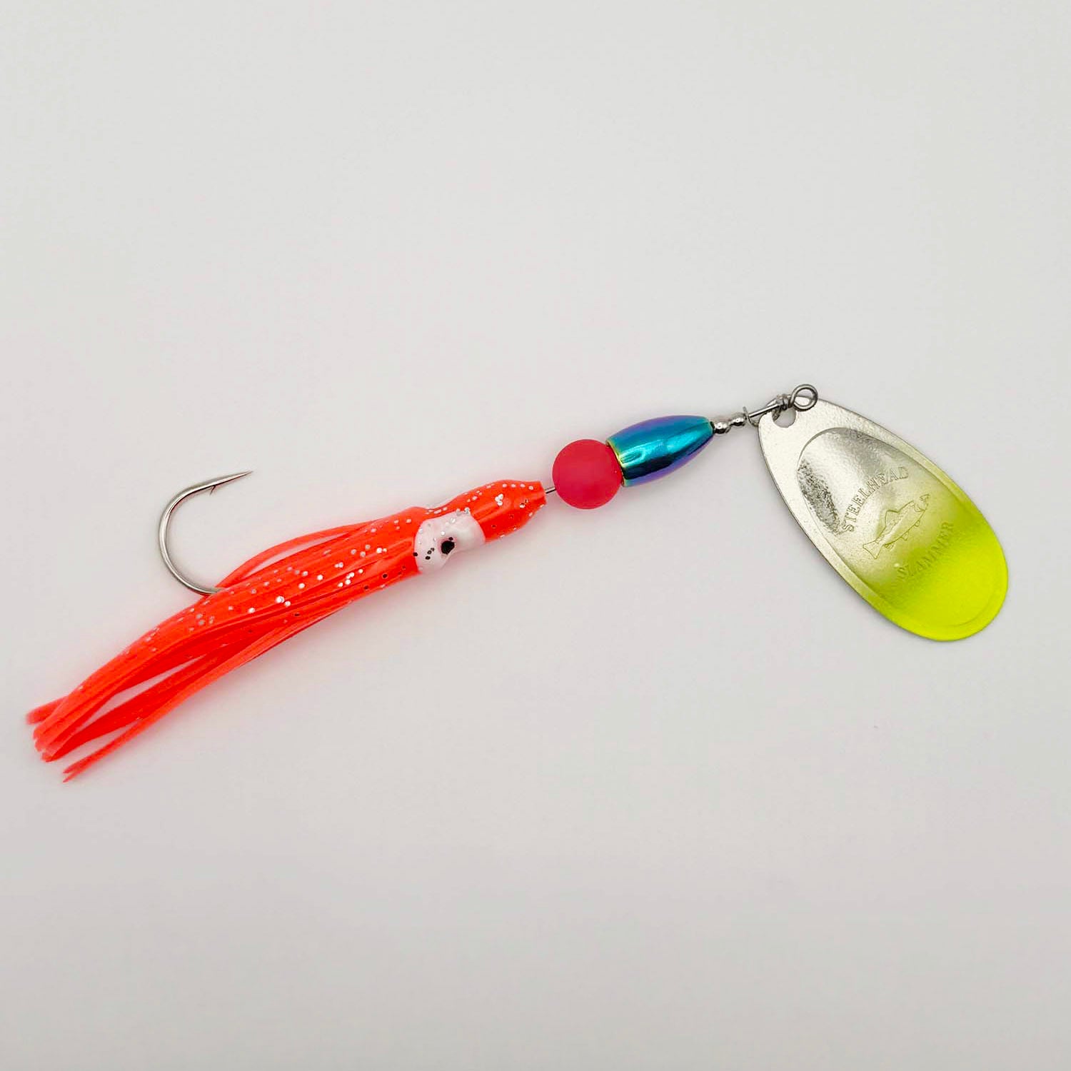Tungsten Orange Hoochie Spinner 1/2 oz